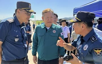 이상민 장관, 새만금 세계스카우트잼버리 비상대피 출차현장 오전 점검