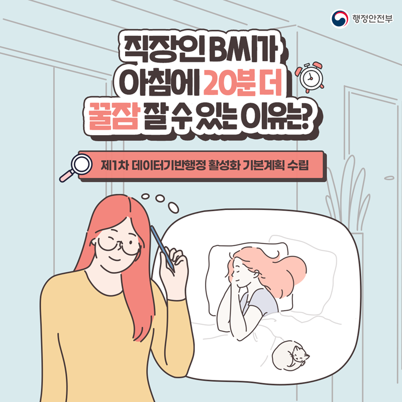 1. 직장인 B씨가 아침에 20분 더 꿀잠 잘 수 있는 이유는? 제1차 데이터기반행정 활성화 기본계획 수립