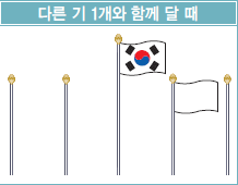 다른 기 1개와 함께 달 때