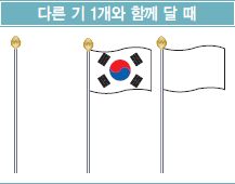 다른 기 1개와 함께 달 때