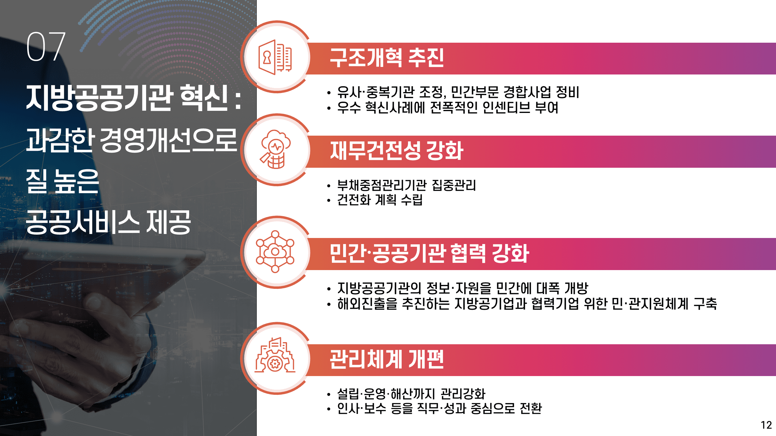 자치분권·지역활력1 : 주민과 의회가 중심이 되는 자치분권 2.0을 구현하겠습니다.